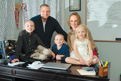 Kevin and Nickie Baranowski, with their children Brayden,  Noah, and Lyla.